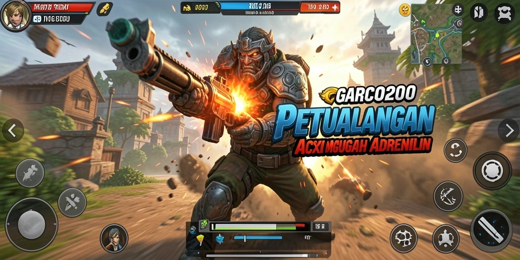 Screenshot GARCO200 menampilkan aksi seru dalam pertempuran sengit.