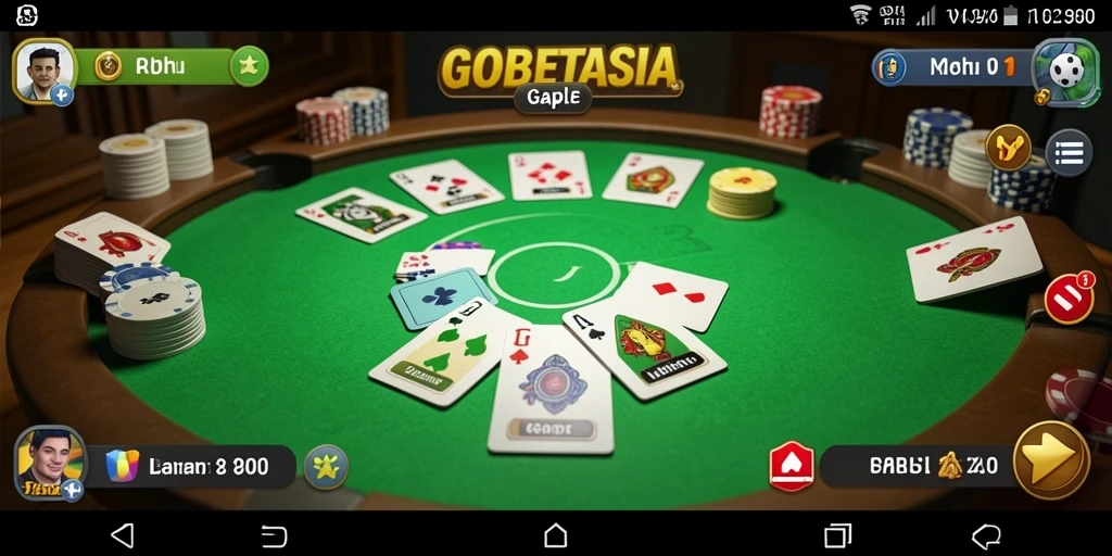 Tampilan menarik dari gameplay gaple di GOBETASIA yang seru.