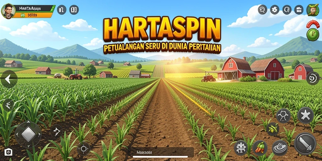 Tampilan menarik dari gameplay HARTASPIN yang penuh warna.