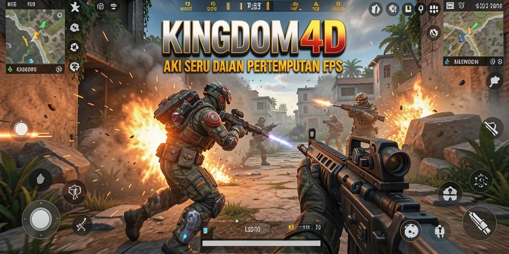 Tangkapan layar KINGDOM4D menampilkan aksi pertempuran yang intens.
