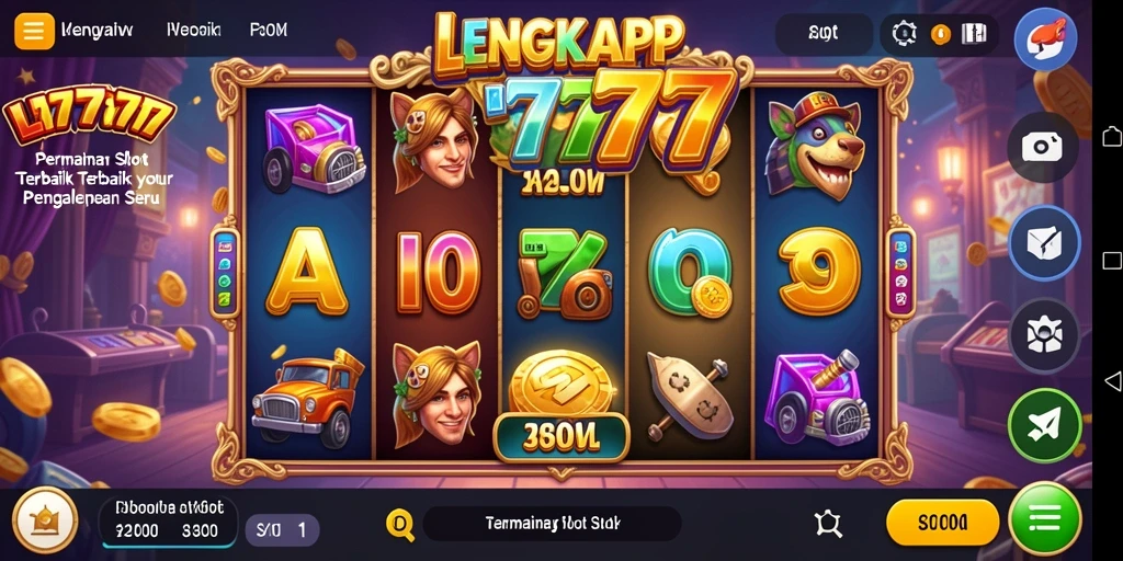 Screenshot gameplay LENGKAP777 dengan mesin slot yang menarik.