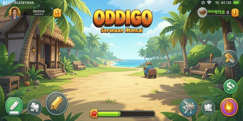 Screenshot ODDIGO menunjukkan gameplay yang mengasyikkan dan penuh warna.