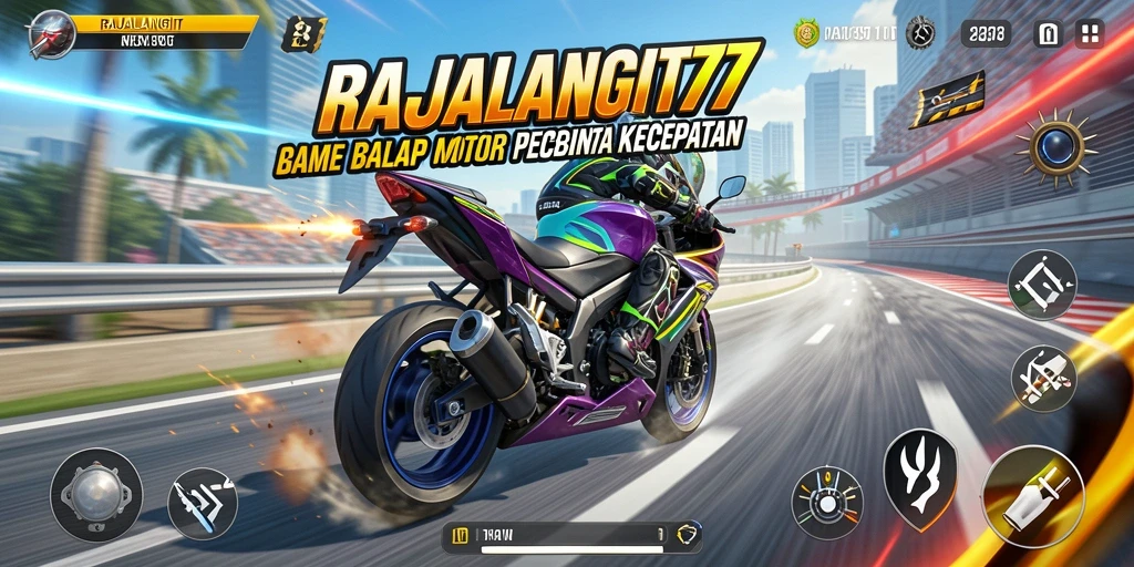 Screenshot RAJALANGIT77 menampilkan aksi balap motor yang mendebarkan.