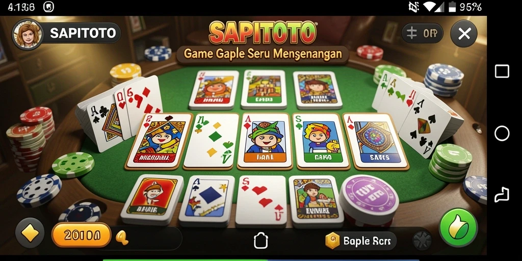 Screenshot SAPITOTO menunjukkan gameplay Gaple yang seru dan interaktif.