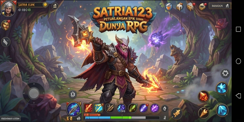 Gameplay RPG mendebarkan di dunia penuh petualangan.