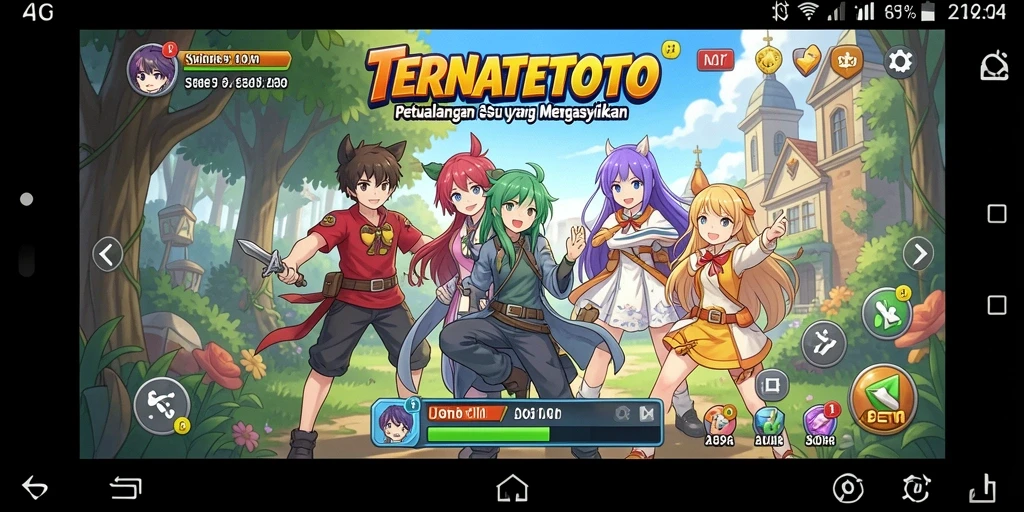Tangkapan layar dari gameplay TERNATETOTO yang penuh warna dan dinamis.
